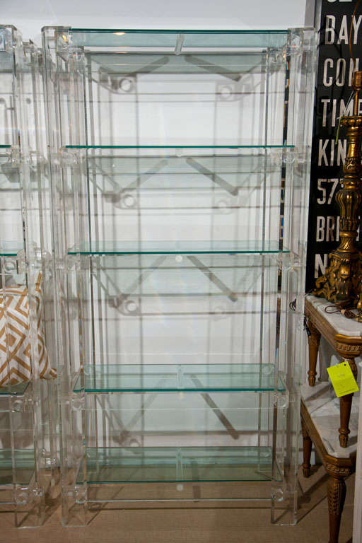 Exceptional Pair of Vintage Lucite étagère or Bookshelves 4