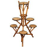 Vintage French Bamboo Pot Holder