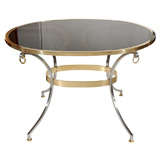 Campaign Style Brass and Steel Table
