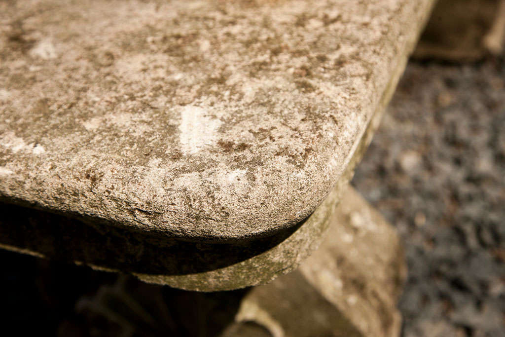 French Unusual Long Limestone Bench For Sale