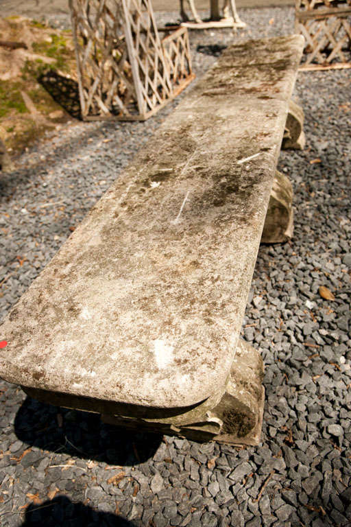 Unusual Long Limestone Bench In Good Condition For Sale In Mt. Kisco, NY