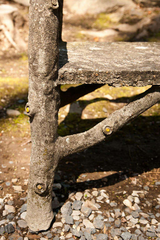 French Naturalistic Style Long Cement Bench