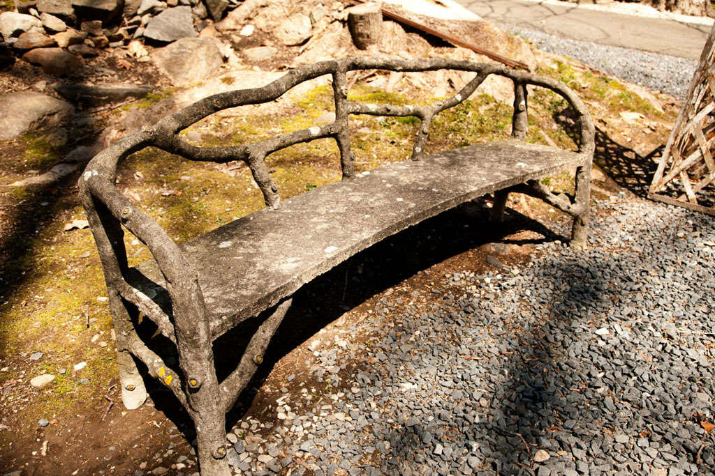 Naturalistic Style Long Cement Bench 1