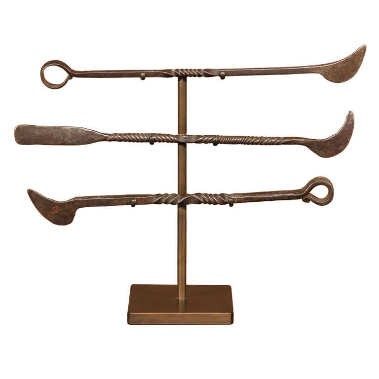 Group of Chinese Forged Iron Tools For Sale