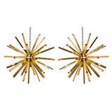 Pair of Venini Sputnik chandeliers