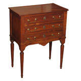 Antique French walnut Louis XVI style small commode