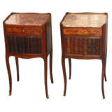 Pair Antique French Louis XVI style bedside commodes