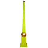Lime Green and Gilt Wood Obelisk