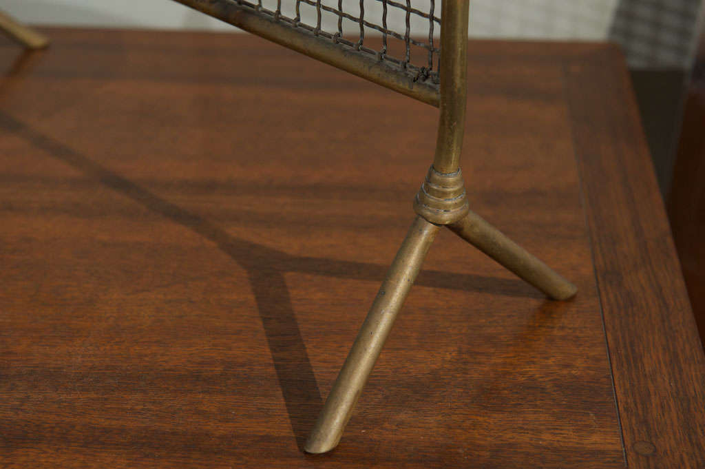 Antique Brass Fire Screen 1