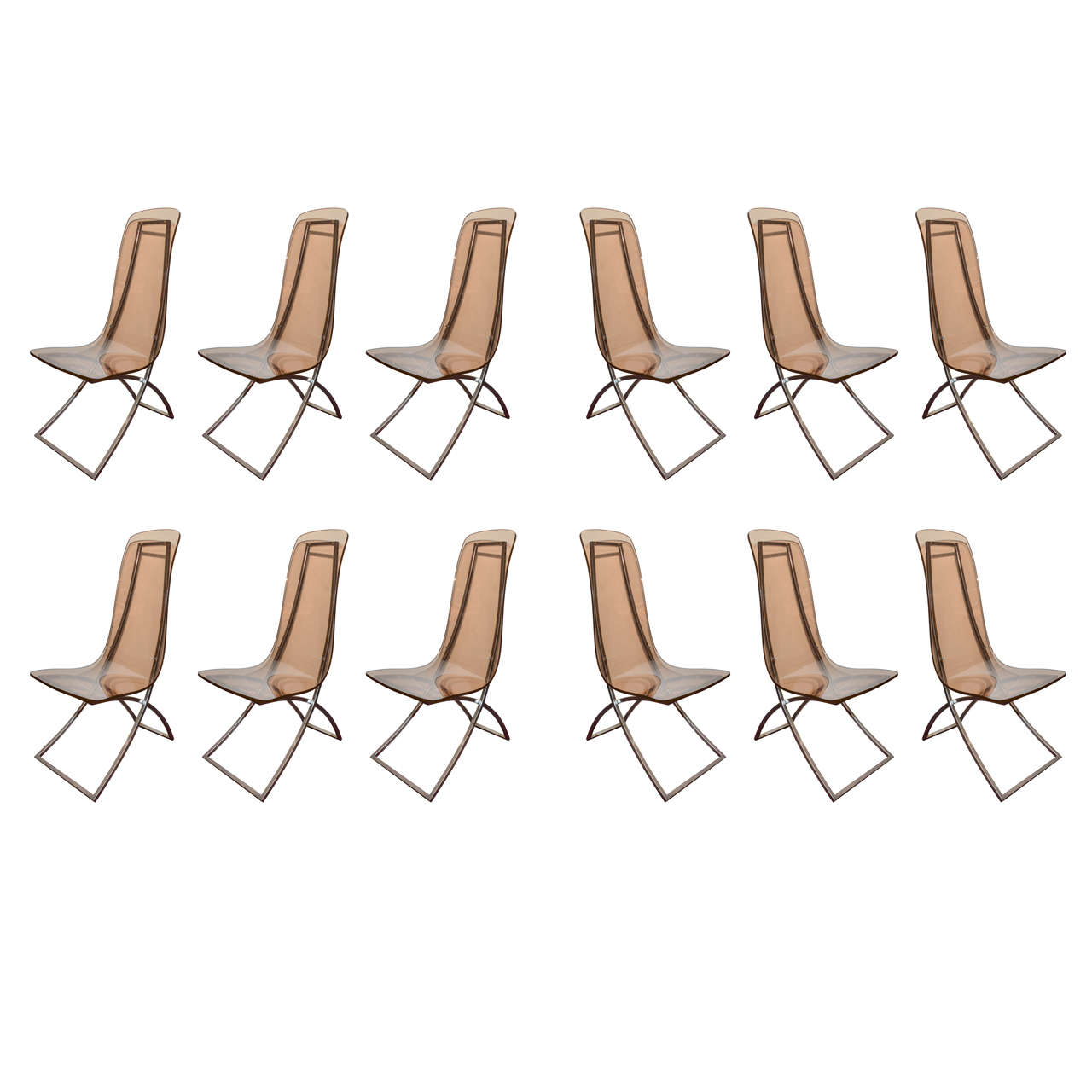 Twelve 1972 Chairs by Edmond Vernassa For Sale