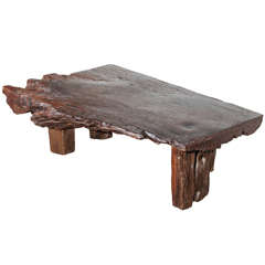 Reclaimed Wood Slab Coffee Table