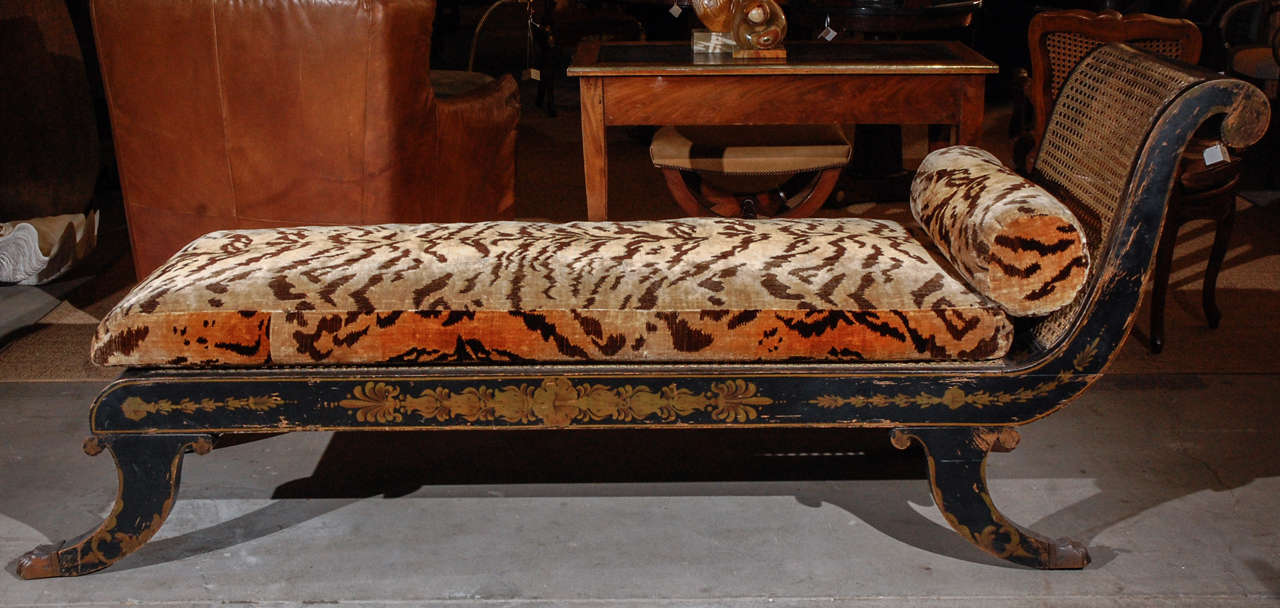 Gold Regency Chaise Lounge