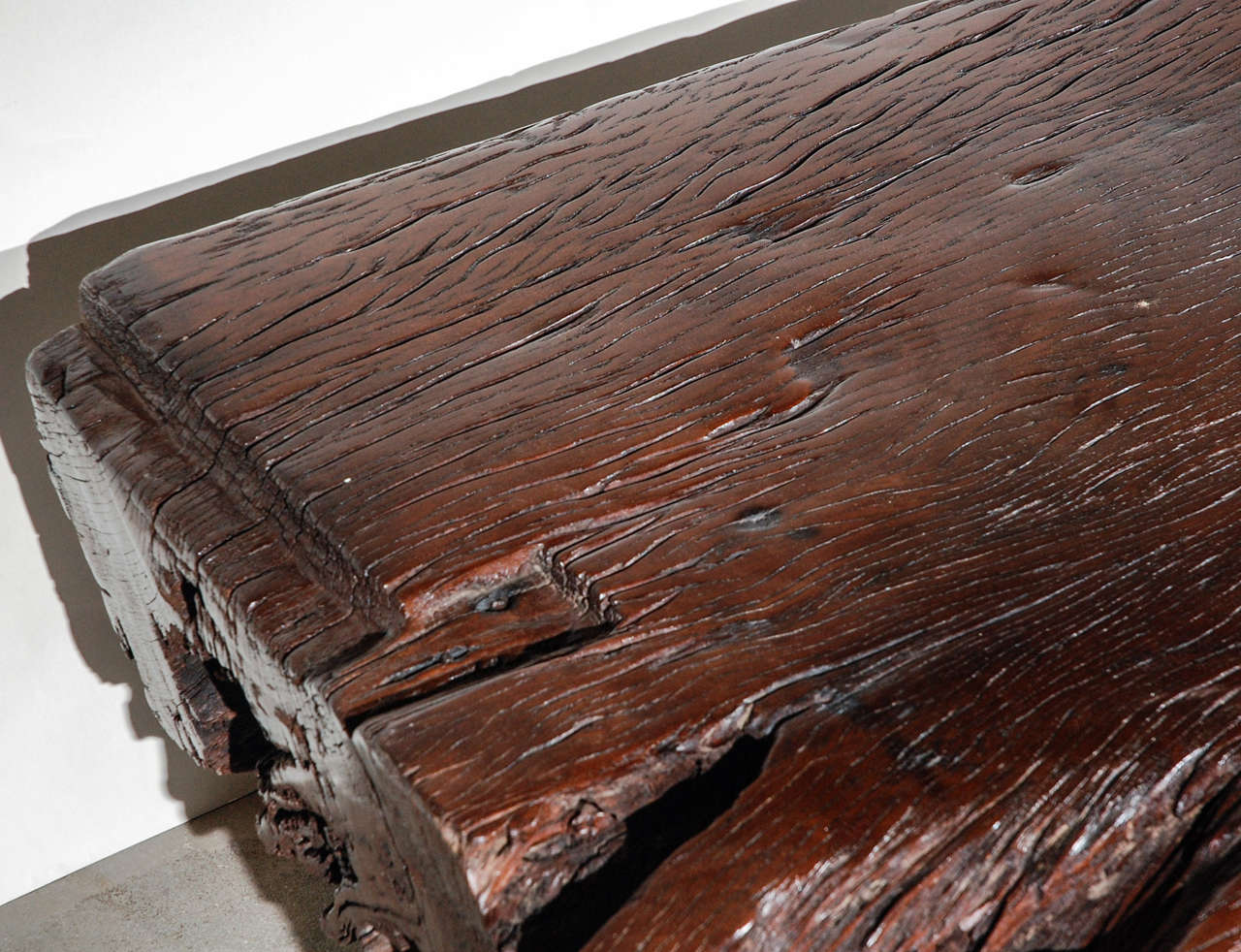 Reclaimed Wood Slab Coffee Table For Sale at 1stDibs