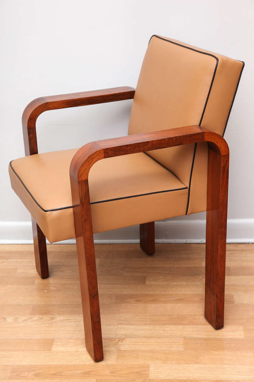 Art Deco Armchair Attributed to DIM or Possibly Jacques Adnet In Excellent Condition In New York, NY