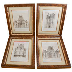 Framed Engraved Prints of Palais de Fountainebleu, Set 4