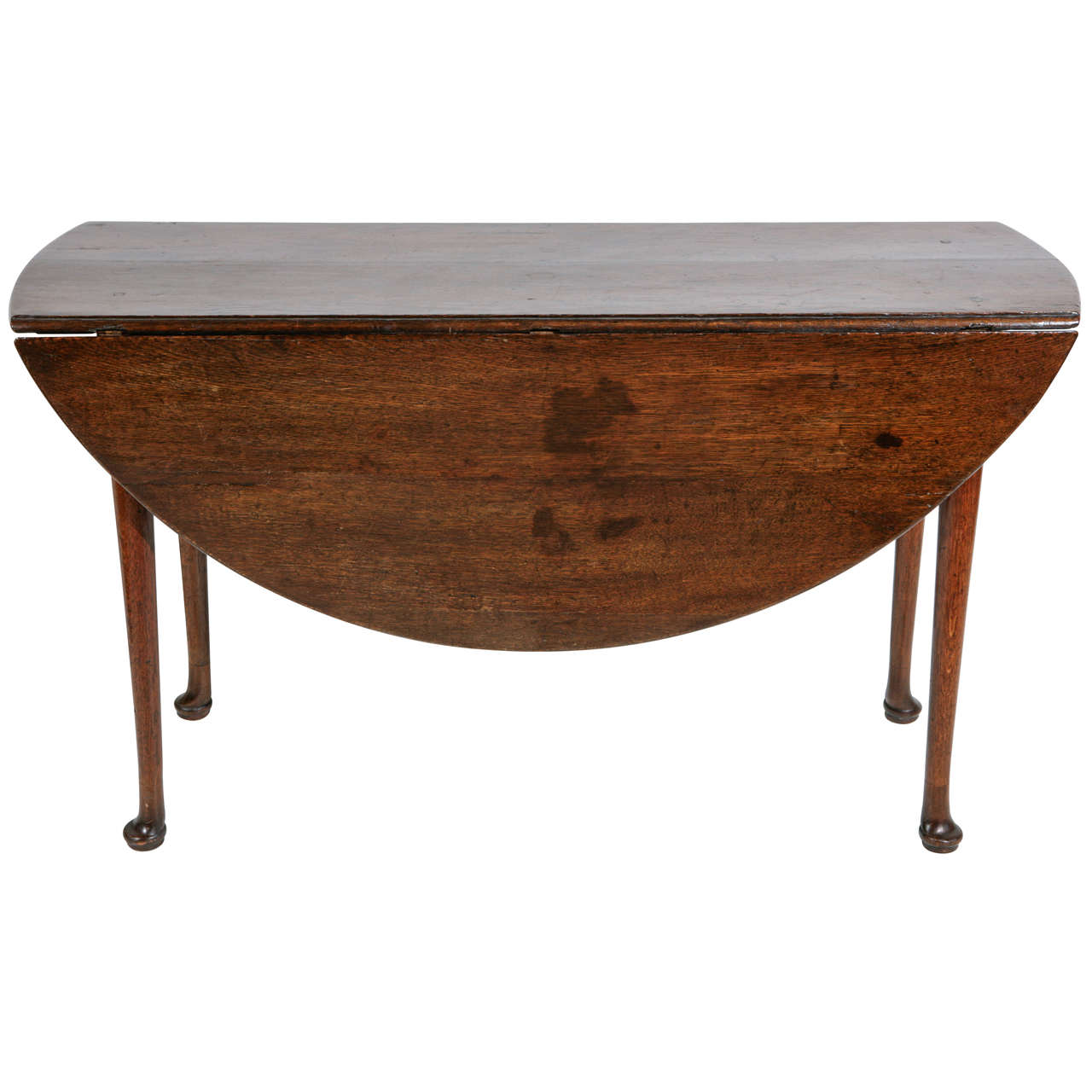 Queen Anne Walnut Drop Leaf Round Dining Table and Console