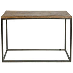 Antique Wood and Metal Console