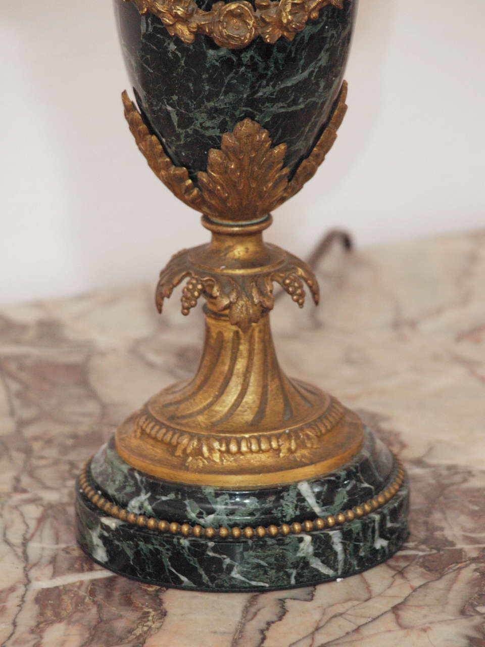 Linen 19th c. Empire Style Lamp For Sale