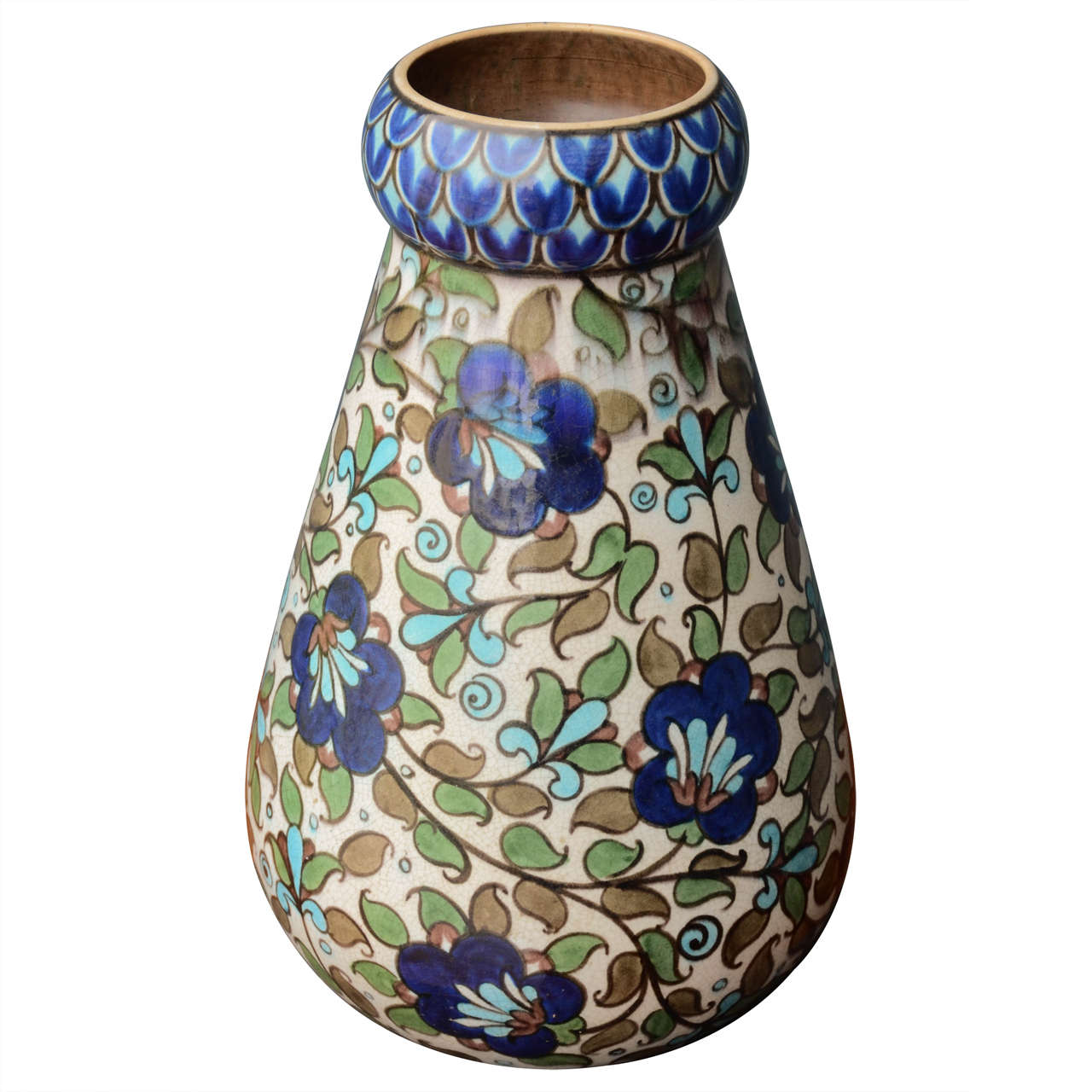 Anglo-Persian Burmantofts Faience Vase For Sale