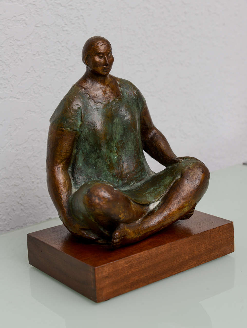 Bronze sculpture with green patina by noted artist Felipe Castaneda (Mexican, 1933) . Signed and dated, 1973, 1/7.