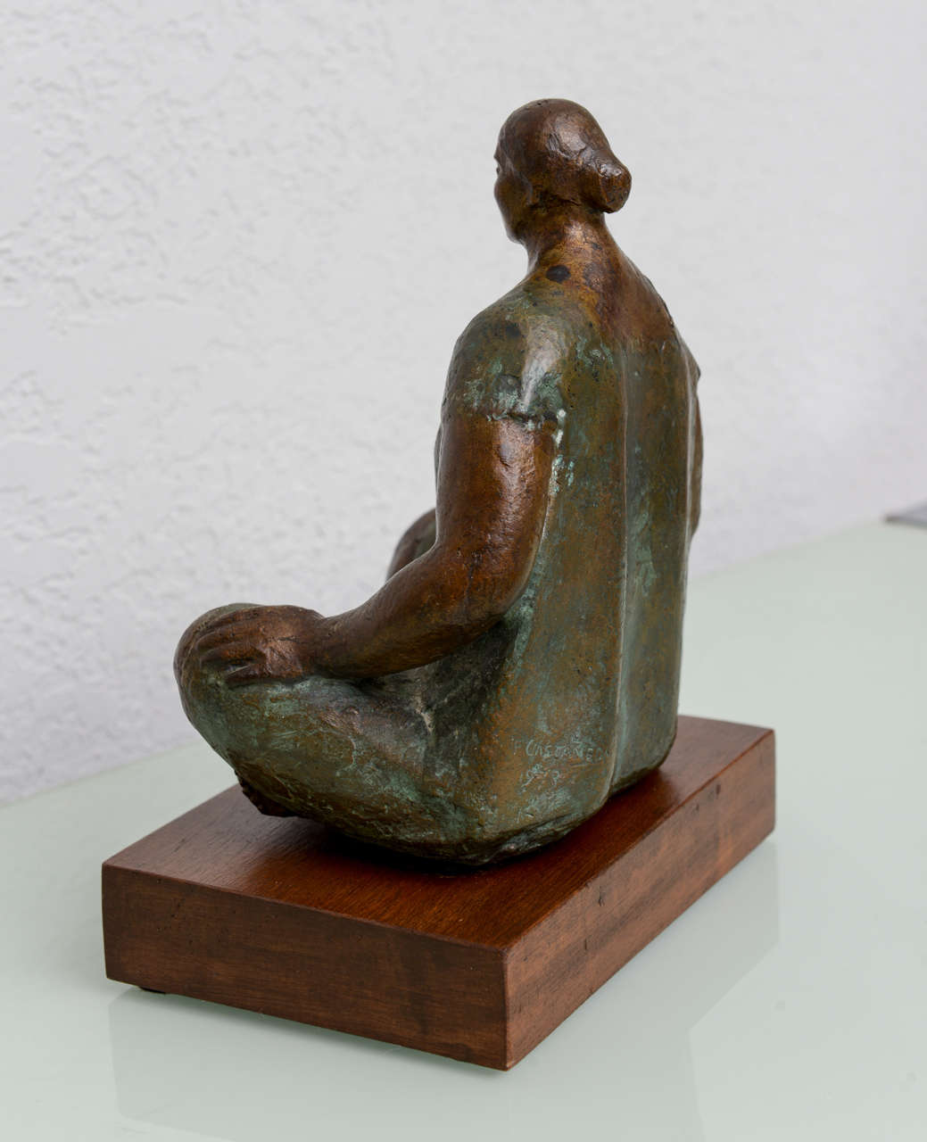 Late 20th Century Bronze Seated Woman 1973 by Felipe Castaneda