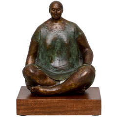Bronze Seated Woman 1973 by Felipe Castaneda