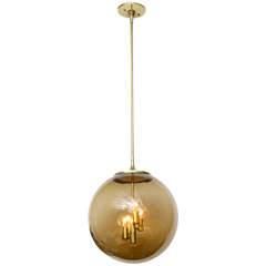 60's Brass Globe Pendant Light