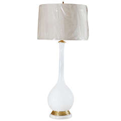 Midcentury Murano White Glass Lamp 6