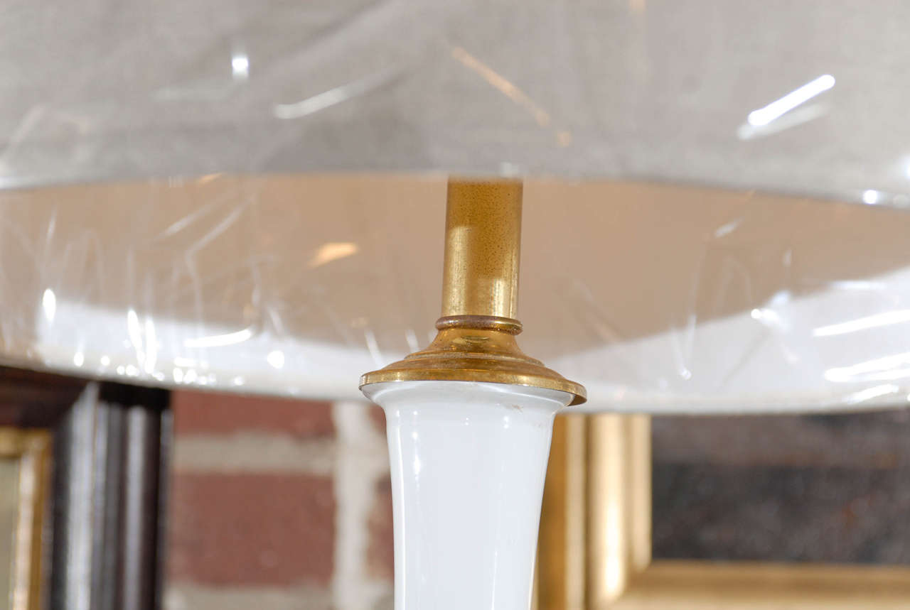 Midcentury Murano White Glass Lamp For Sale 1