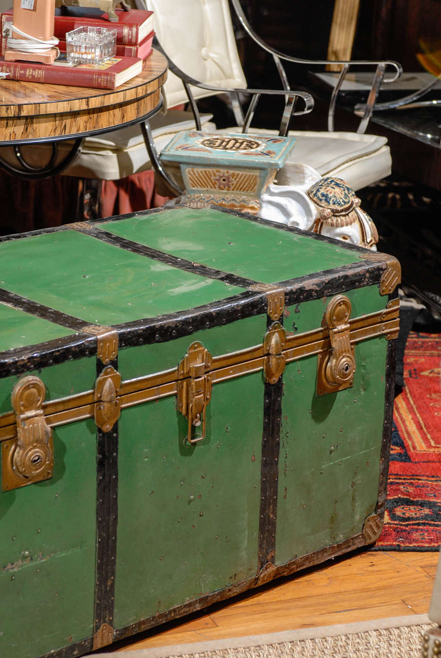 antique metal trunk