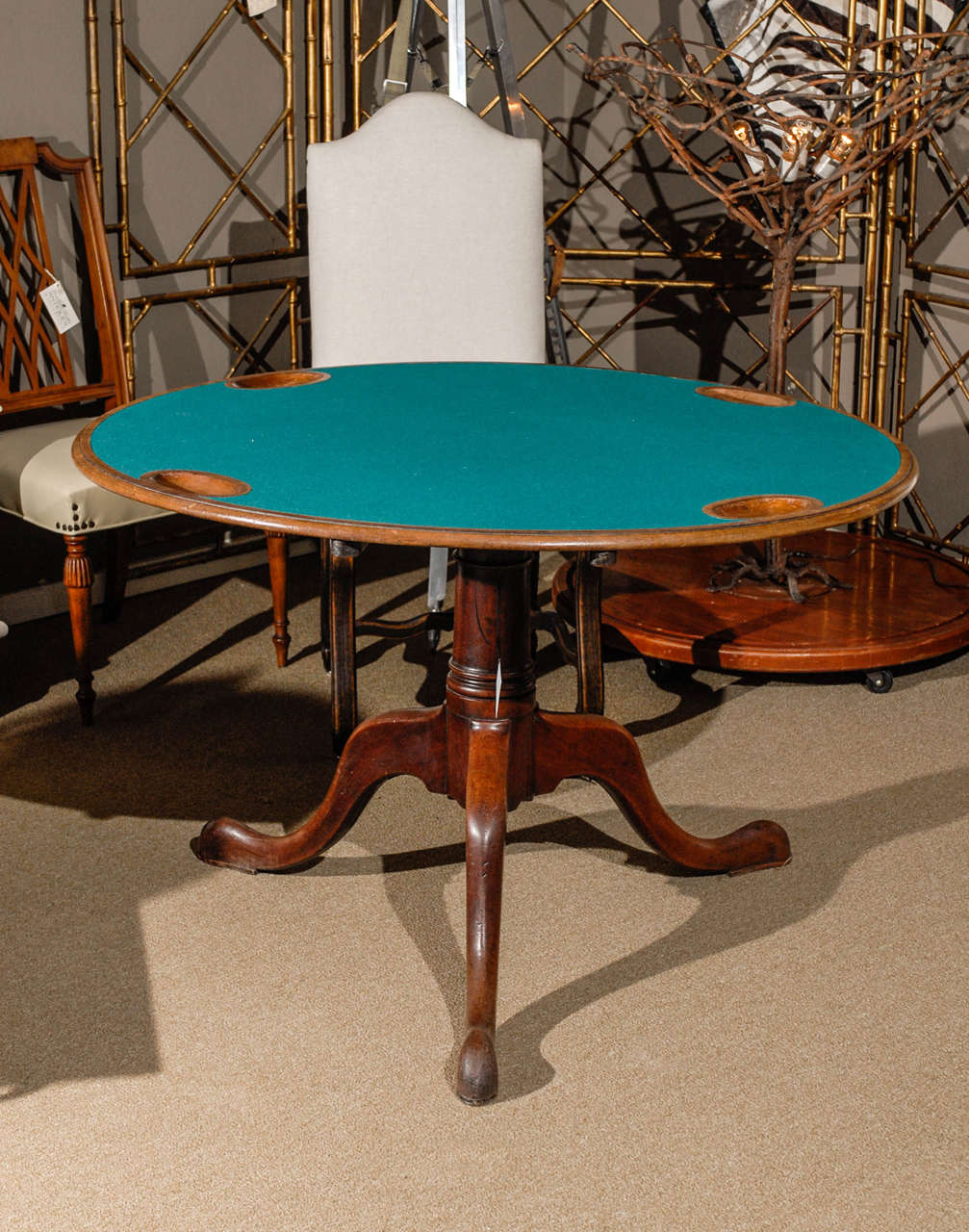 Queen Anne Mahogany Games Table