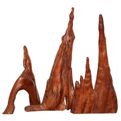 Collection of Natural Wood Spikes, circa 1960