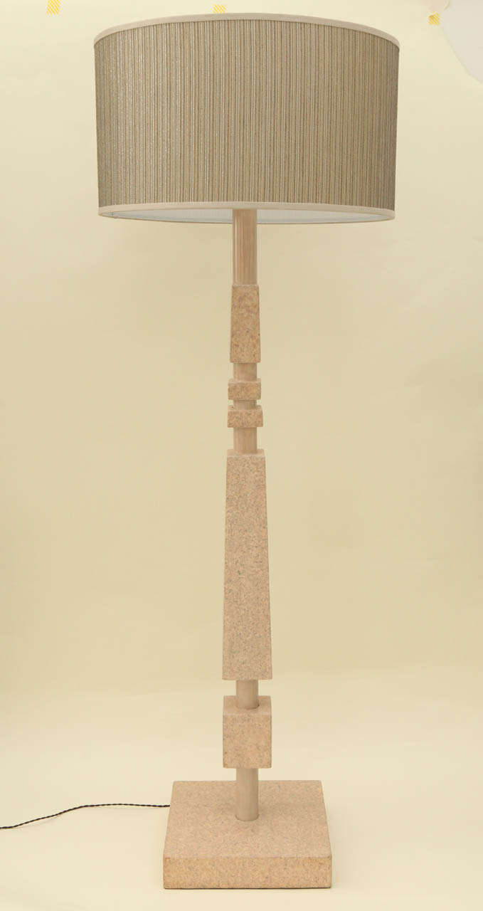 Mid-Century Modern Cork Veneer Floor Lamp by William Haines