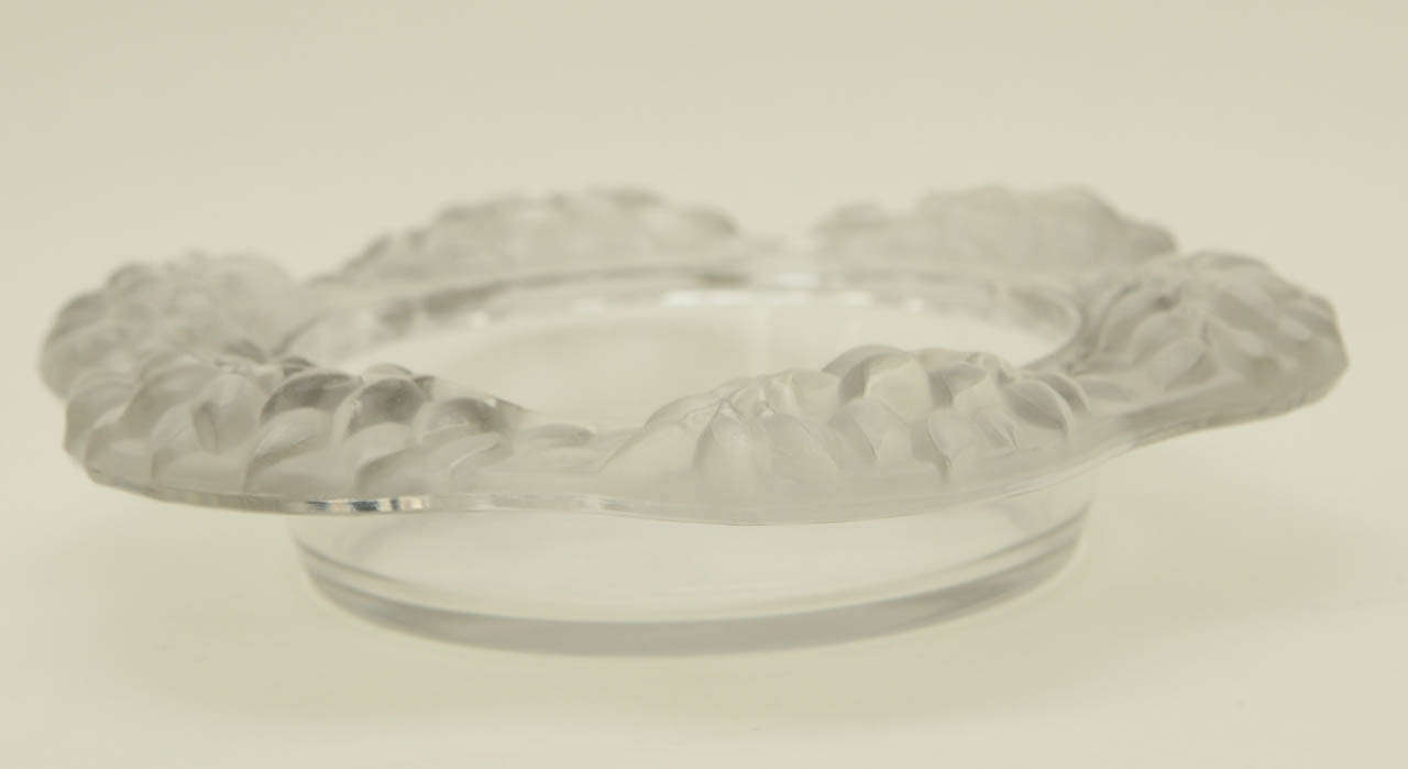 French Crystal Wine Coaster with Branch Motif by Marc Lalique