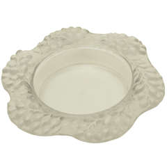 Vintage Crystal Wine Coaster with Branch Motif by Marc Lalique