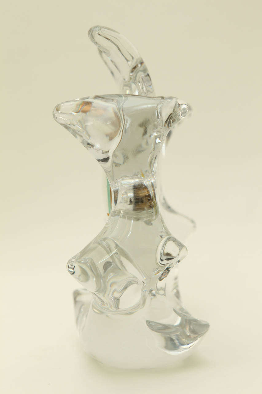 Mid-20th Century Free Form Crystal Clock by Schneider Glass