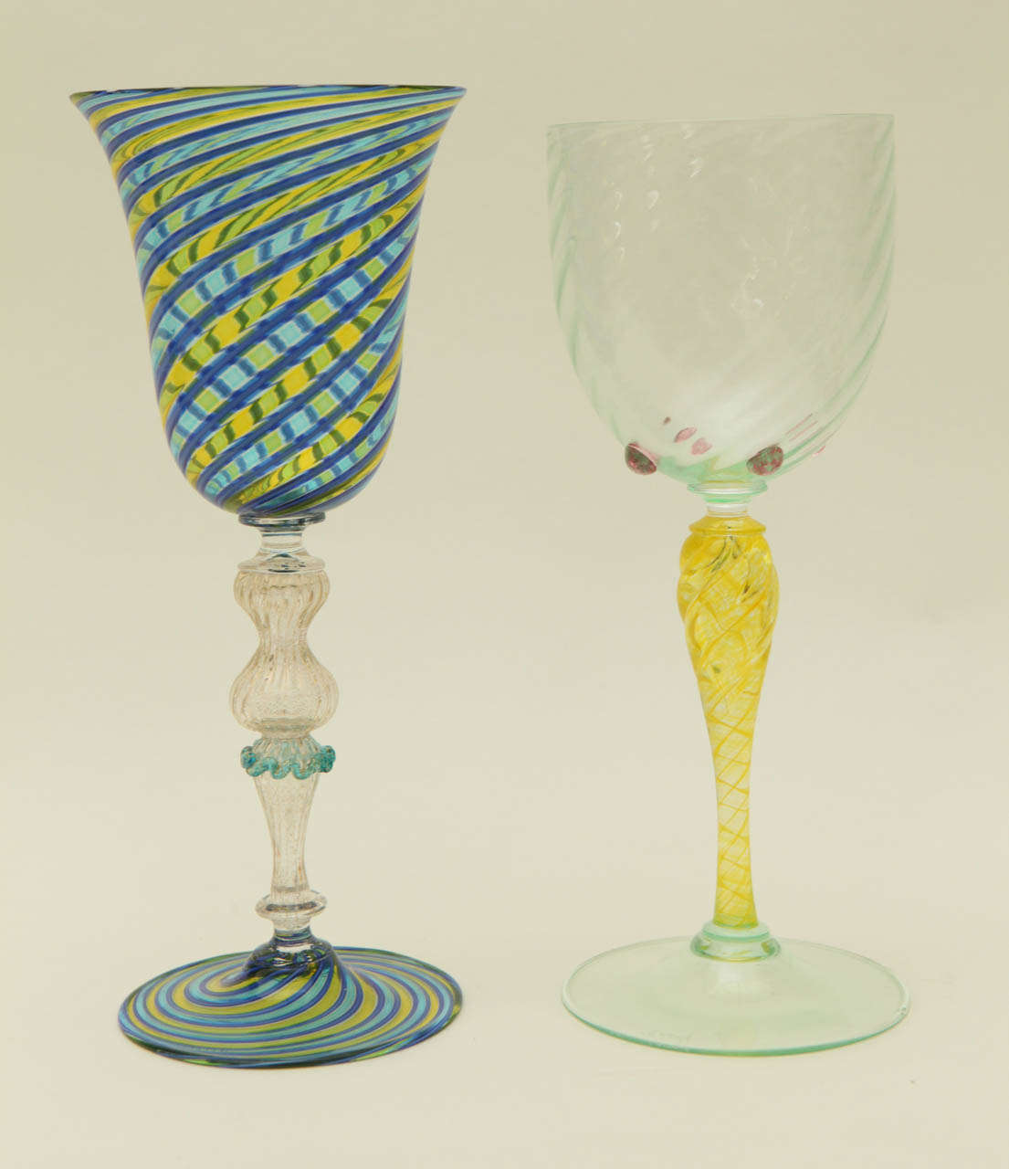 Collection of Seven Glass Goblets For Sale at 1stdibs