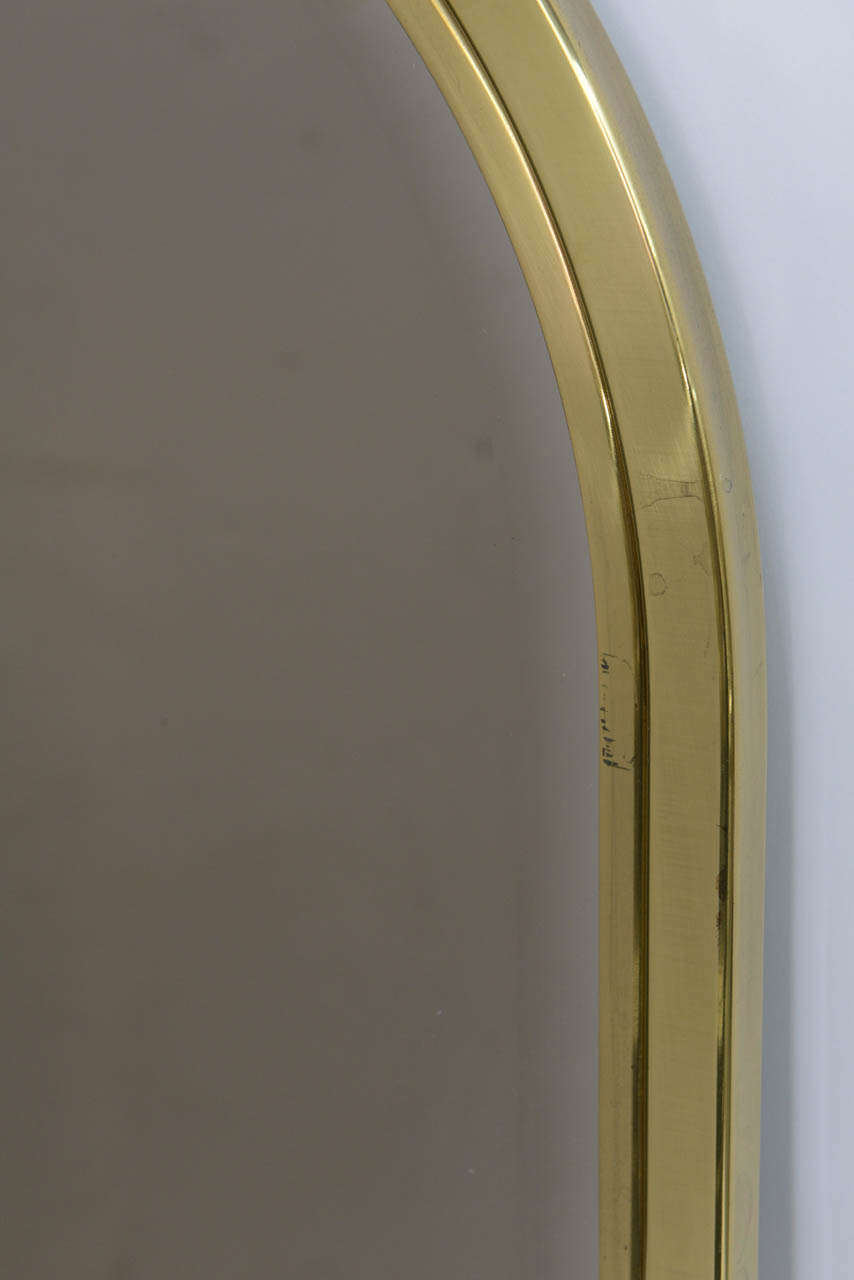 Drexel Heavy Brass Arched Beveled Glass Mirror Connisseur Collection 1981 In Good Condition In Miami, FL