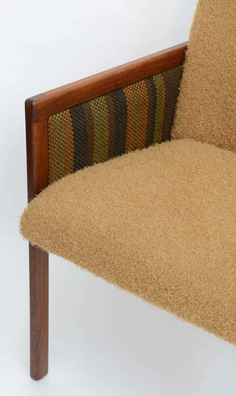 1960's Modern Mode of California Upholstered Walnut Armchairs 2