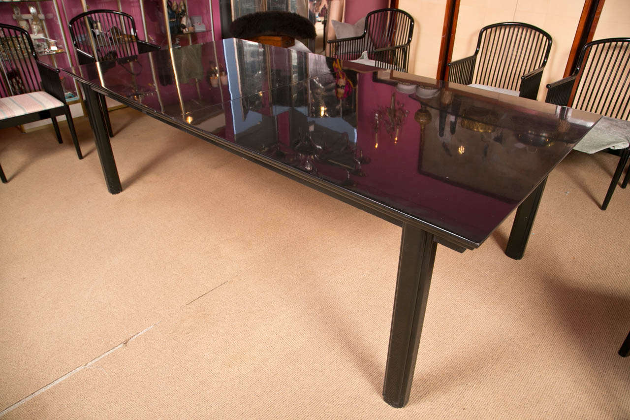 Black Lacquer Dining Table For Sale at 1stDibs