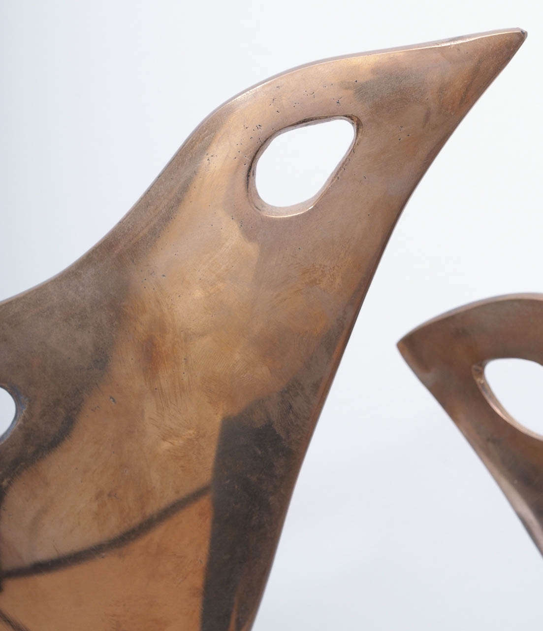 Late 20th Century Two Extraordinary Bronze Lamps by Leon Calderi For Sale