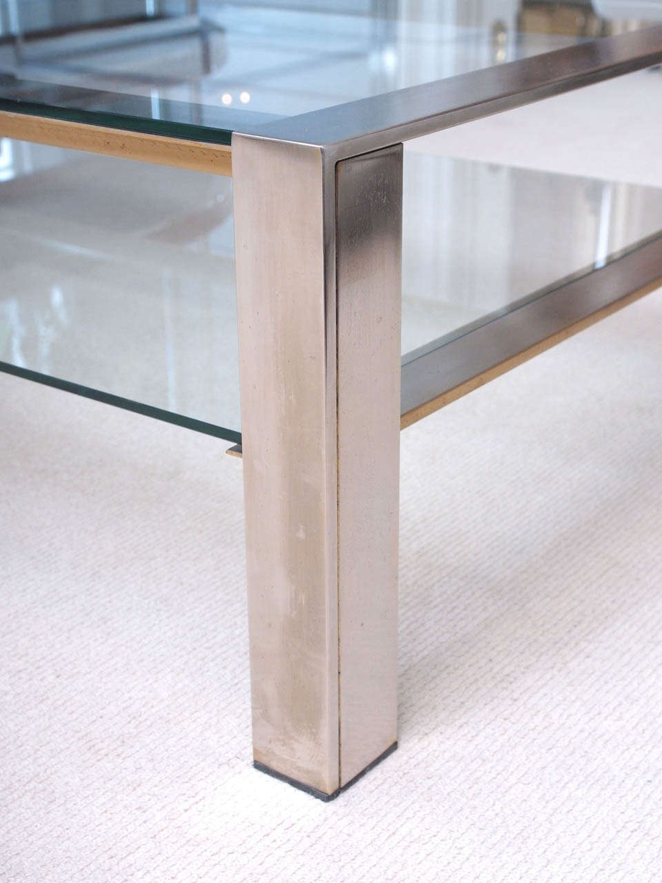 brushed steel coffee table