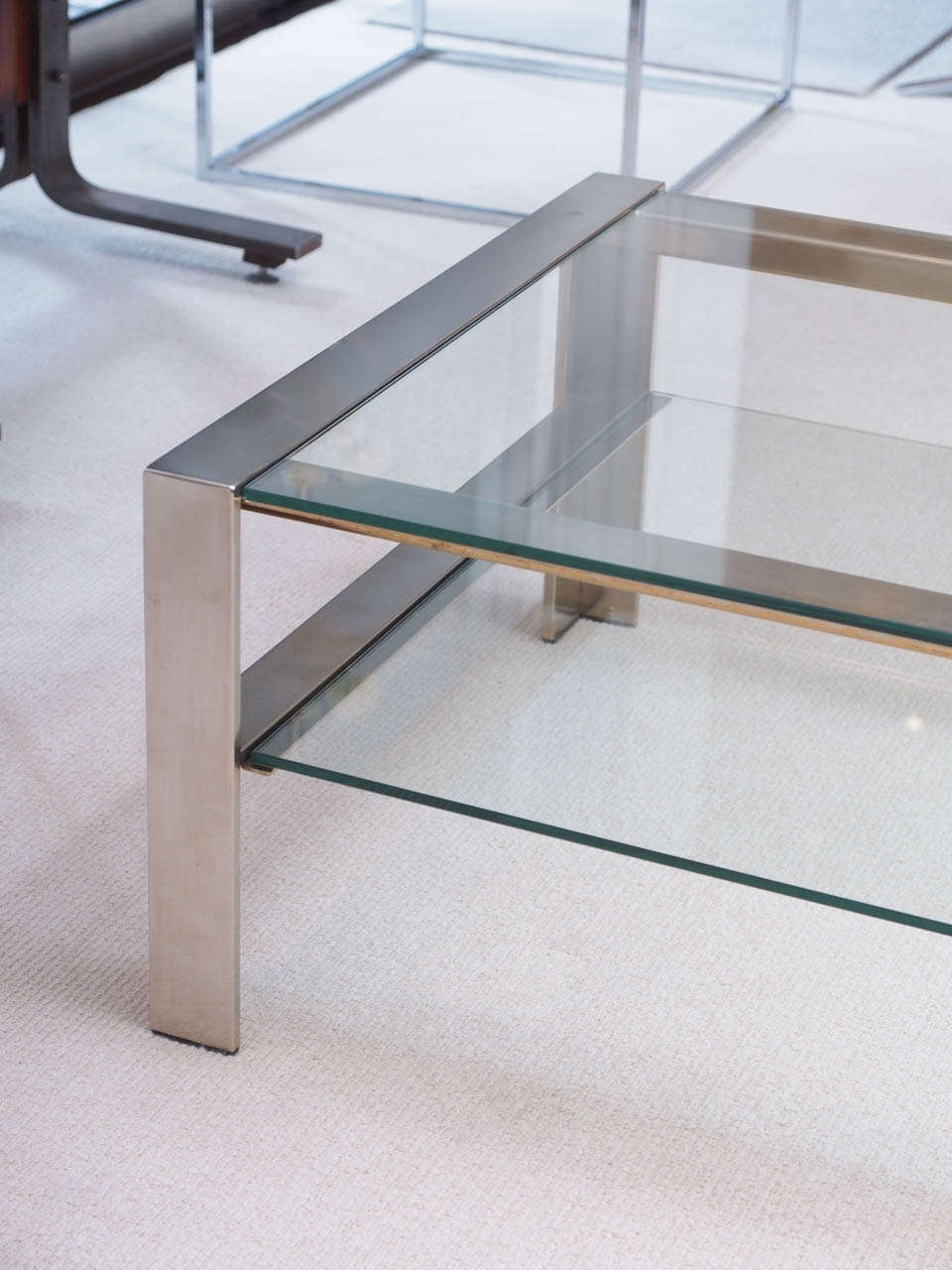 Handsome Coffee Table in Brushed Stainless Steel 1