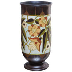 Art Deco Stoneware Vase by Charles Catteau, Boch Keramis