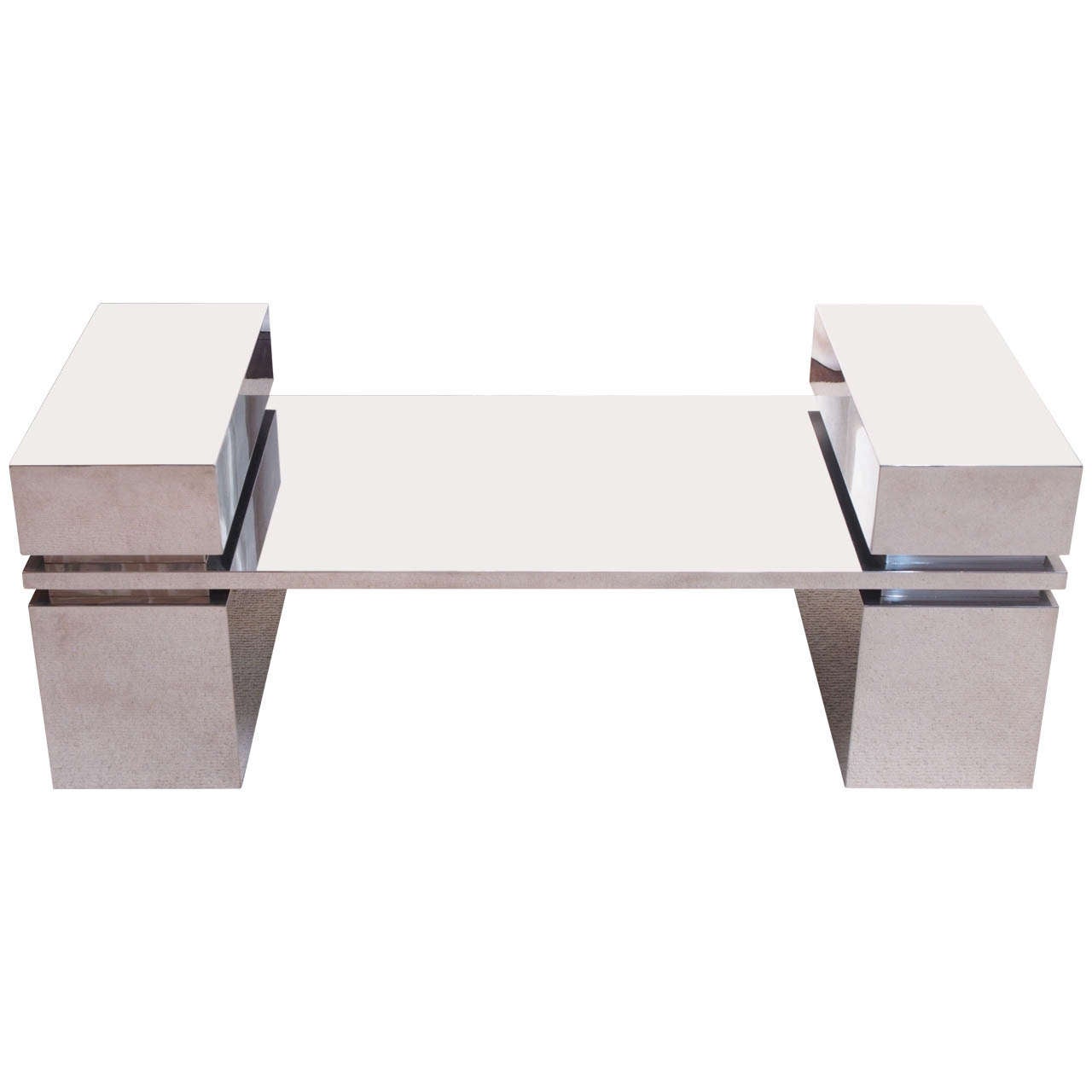 Handsome Chromed Low Table Base at 1stDibs