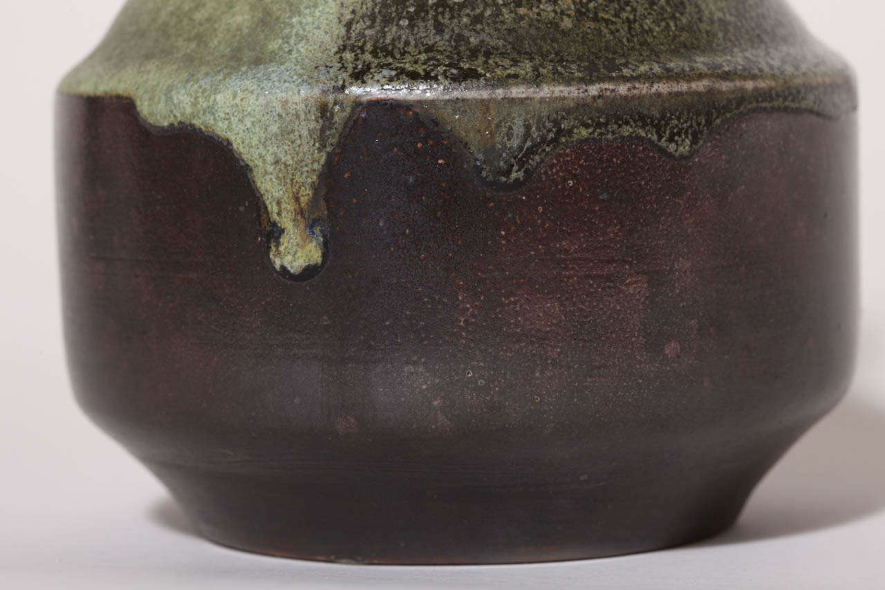Französische Art-déco-Steinwarenvase von Henri Simmen im Angebot 1