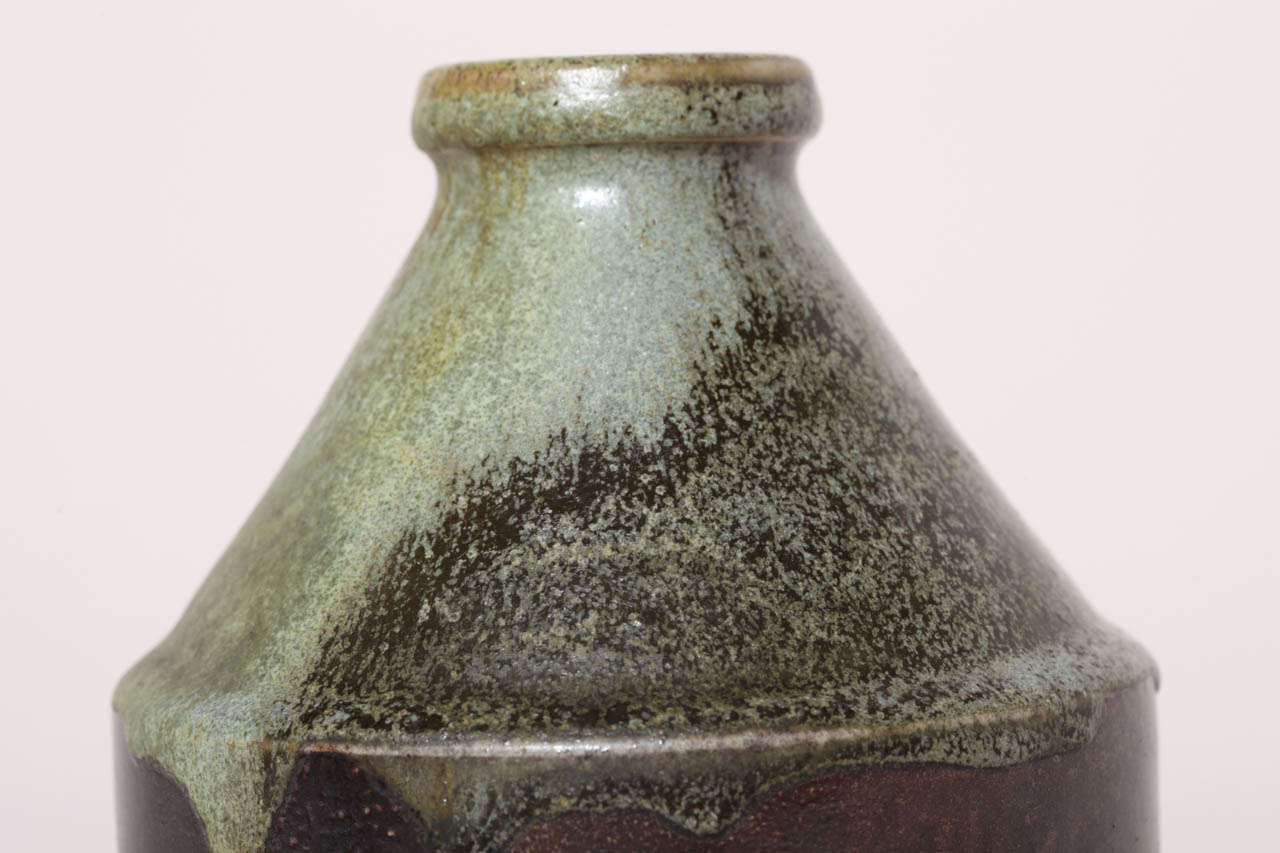 Französische Art-déco-Steinwarenvase von Henri Simmen im Angebot 2