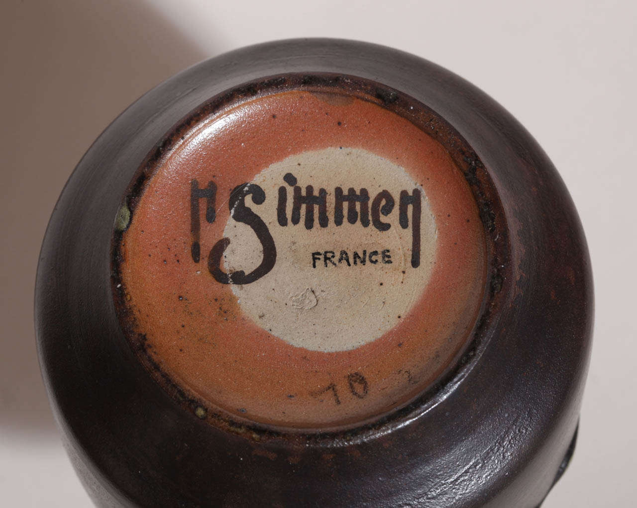 Französische Art-déco-Steinwarenvase von Henri Simmen im Angebot 4