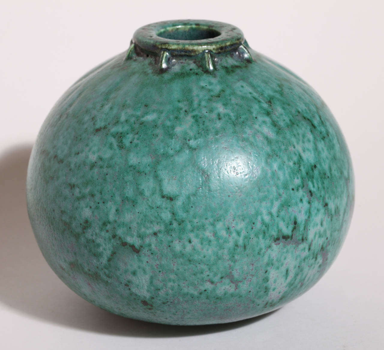 Emile Decoeur French Art Deco Turquoise Stoneware Vase For Sale 3