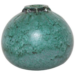 Emile Decoeur French Art Deco Turquoise Stoneware Vase